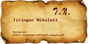 Tiringer Nikolett névjegykártya
