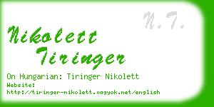 nikolett tiringer business card